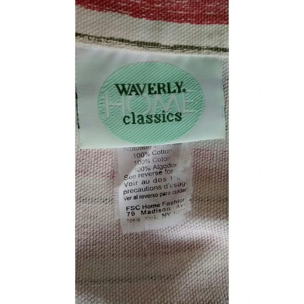 Waverly Stripe Floral Double Layer Valance 16.75x72